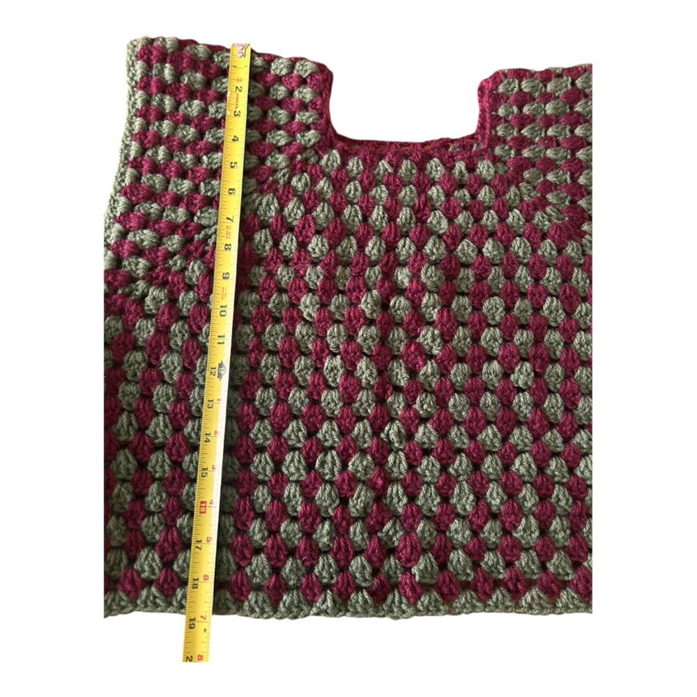 Granny crochet top maroon and green L/Xl - Picture 5 of 5